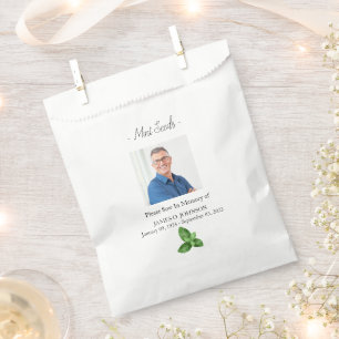 Foto Memorial Mint zaad begrafenis Bedankzakje