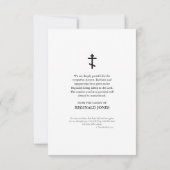 Foto Memorial Orthodox Christelijk Bedankkaart (Achterkant)