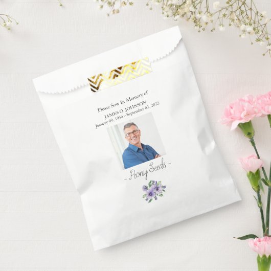 Foto Memorial Pansy Seed Funeral Bedankzakje (Gezegeld)