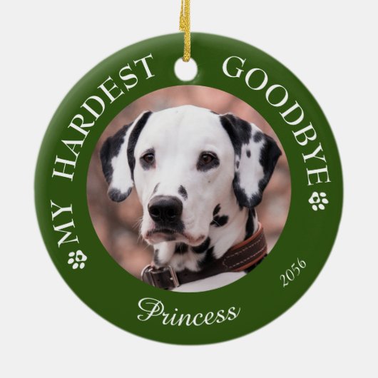 Foto Memorial Pet Dog Ceramic Ornament (Achterkant)