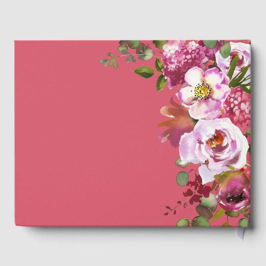 Foto Memorial Pink Floral Funeral Gastenboek (Achterkant)