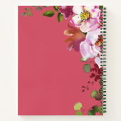 Foto Memorial Pink Floral Funeral Guest Book Notitieboek (Achterkant)