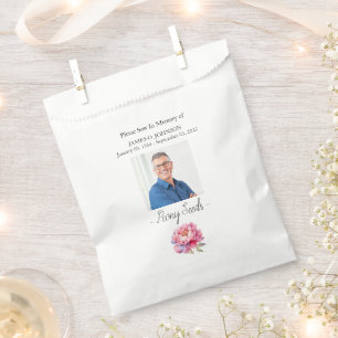 Foto Memorial Pioen zaad begrafenis Bedankzakje
