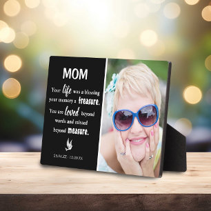 Foto Memorial Plaque for Family Member White Dove Fotoplaat