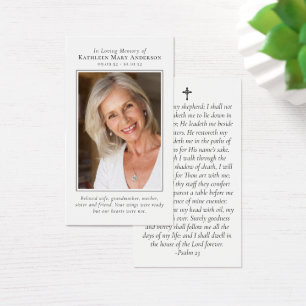 Foto Memorial Prayer Kaart