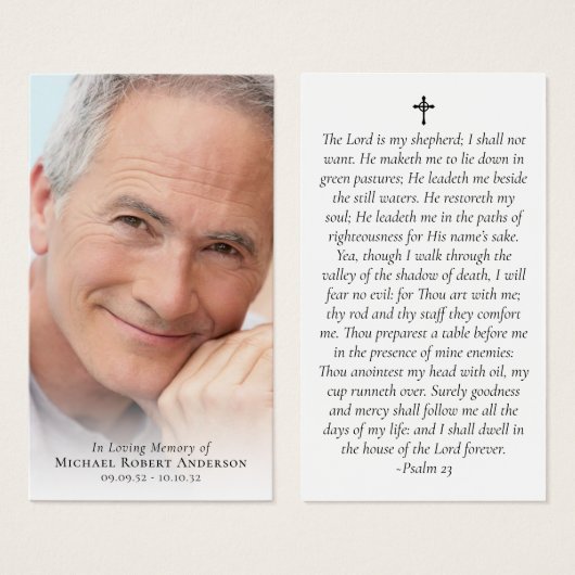 Foto Memorial Prayer Kaart (Voorkant /achterkant)