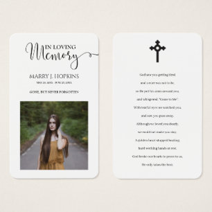 Foto Memorial Prayer-kaarten Visitekaartje