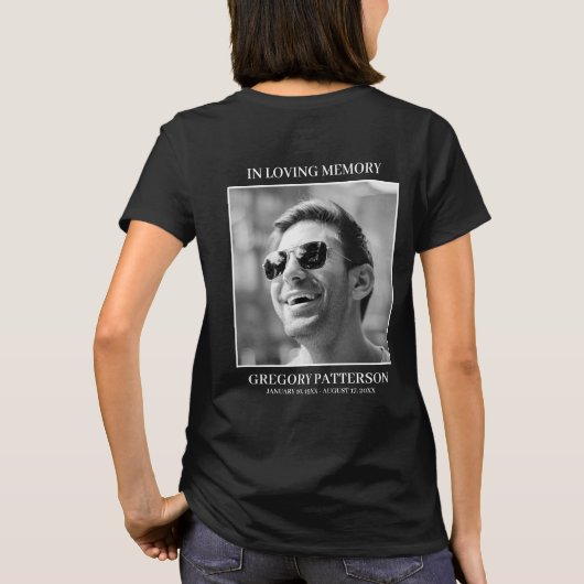 Foto Memorial & Quote begrafenis T-shirt (Achterkant)