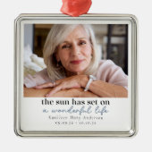 Foto Memorial Quote Metalen Ornament (Voorkant)