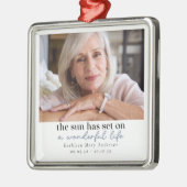 Foto Memorial Quote Metalen Ornament (Links)