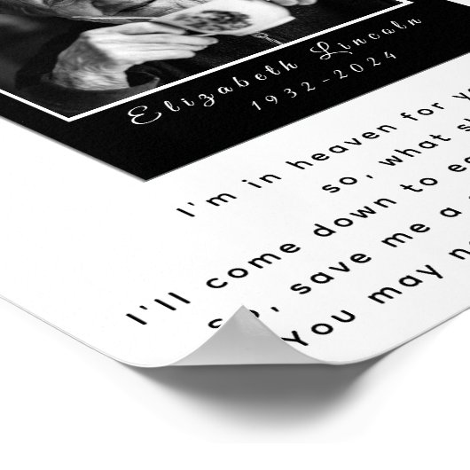 Foto Memorial Saving a Seat Trouwbord Poster (Hoek)