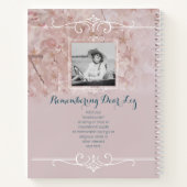 Foto Memorial Service Cherry Blossom Guest Book Notitieboek (Achterkant)