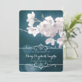 Foto Memorial Service Dusty Pink Cherry Blossom Kaart (Staand voorkant)