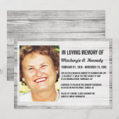 Foto Memorial Service of Funeral Invitations Kaart (Voorkant / Achterkant)