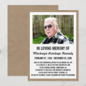 Foto Memorial Service of Funeral Invitations Kaart (Voorkant / Achterkant)