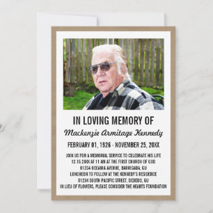 Foto Memorial Service of Funeral Invitations Kaart