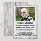 Foto Memorial Service of Funeral Invitations Kaart (Voorkant / Achterkant)