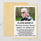 Foto Memorial Service of Funeral Invitations Kaart (Voorkant / Achterkant)