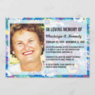 Foto Memorial Service of Funeral Invitations Kaart