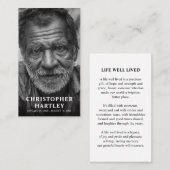 Foto Memorial Sympathy Prayer Contactkaartje (Voorkant / Achterkant)