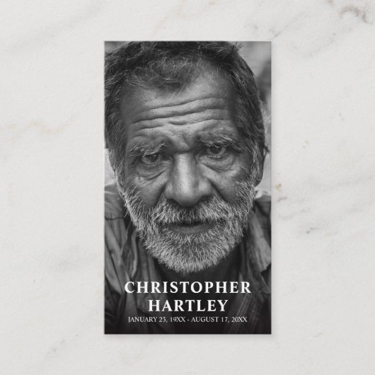 Foto Memorial Sympathy Prayer Contactkaartje (Voorkant)