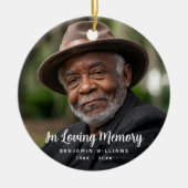 Foto Memorial Tribute Remembrance Keramisch Ornament (Voorkant)