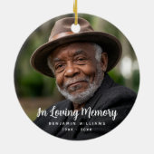 Foto Memorial Tribute Remembrance Keramisch Ornament (Achterkant)