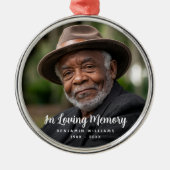 Foto Memorial Tribute Remembrance Metalen Ornament (Voorkant)