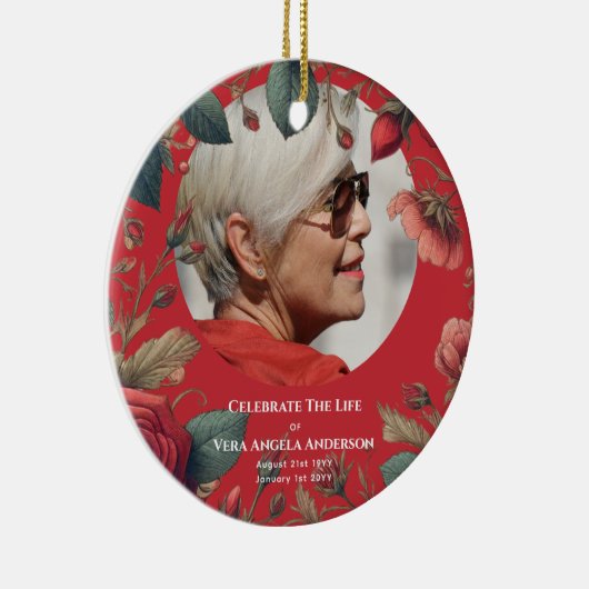 Foto Memorial Viering van het leven Begrafenisgesc Keramisch Ornament (Rechts)