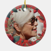 Foto Memorial Viering van het leven Begrafenisgesc Keramisch Ornament (Achterkant)