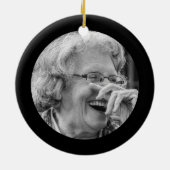 Foto Memorial Viering van het leven Begrafenisgesc Keramisch Ornament (Achterkant)