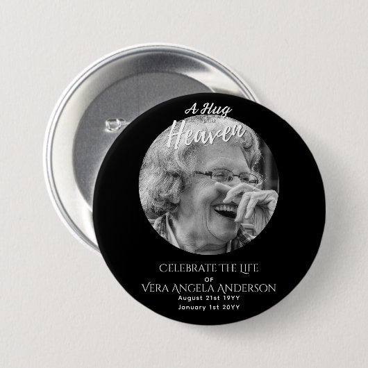 Foto Memorial Viering van het leven Begrafenisgesc Ronde Button 7,6 Cm (Voorkant /achterkant)