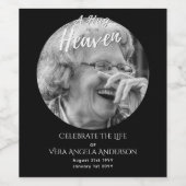Foto Memorial Viering van het leven Begrafenisgesc Wijn Etiket (Enkel label)