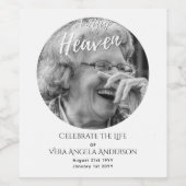 Foto Memorial Viering van het leven Begrafenisgesc Wijn Etiket (Enkel label)