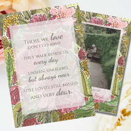 Foto Memorial Waterverf Floral Sympathie Card
