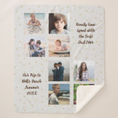 Foto Memories Best Dad Khaki Hearts Sherpa Deken (Voorkant)