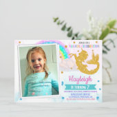 Foto: Mermicorn verjaardagsuitnodiging Mericorn Kaart (Staand voorkant)