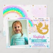 Foto: Mermicorn verjaardagsuitnodiging Mericorn Kaart (Voorkant / Achterkant)