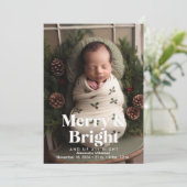 Foto Merry and Bright Birth Aankondiging (Staand voorkant)