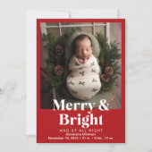 Foto Merry and Bright Birth Aankondiging (Voorkant)