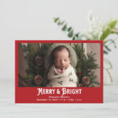 Foto Merry and Bright Birth Aankondiging (Staand voorkant)