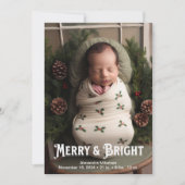 Foto Merry and Bright Birth Aankondiging (Voorkant)
