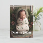 Foto Merry and Bright Birth Aankondiging (Staand voorkant)