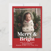 Foto Merry and Bright Birth Aankondiging (Voorkant)