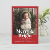 Foto Merry and Bright Birth Aankondiging (Staand voorkant)
