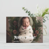 Foto Merry and Bright Birth Aankondiging (Staand voorkant)
