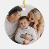 Foto Merry and Bright Green Holiday Keramisch Ornament (Achterkant)