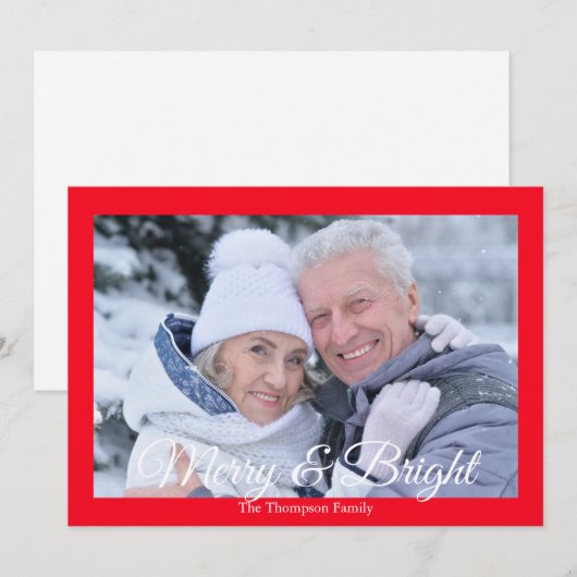 Foto Merry and Bright Holiday Kaart (Voorkant / Achterkant)