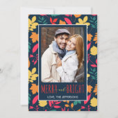 Foto Merry and Bright Modern Feestdagenkaart (Voorkant)