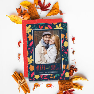 Foto Merry and Bright Modern Feestdagenkaart